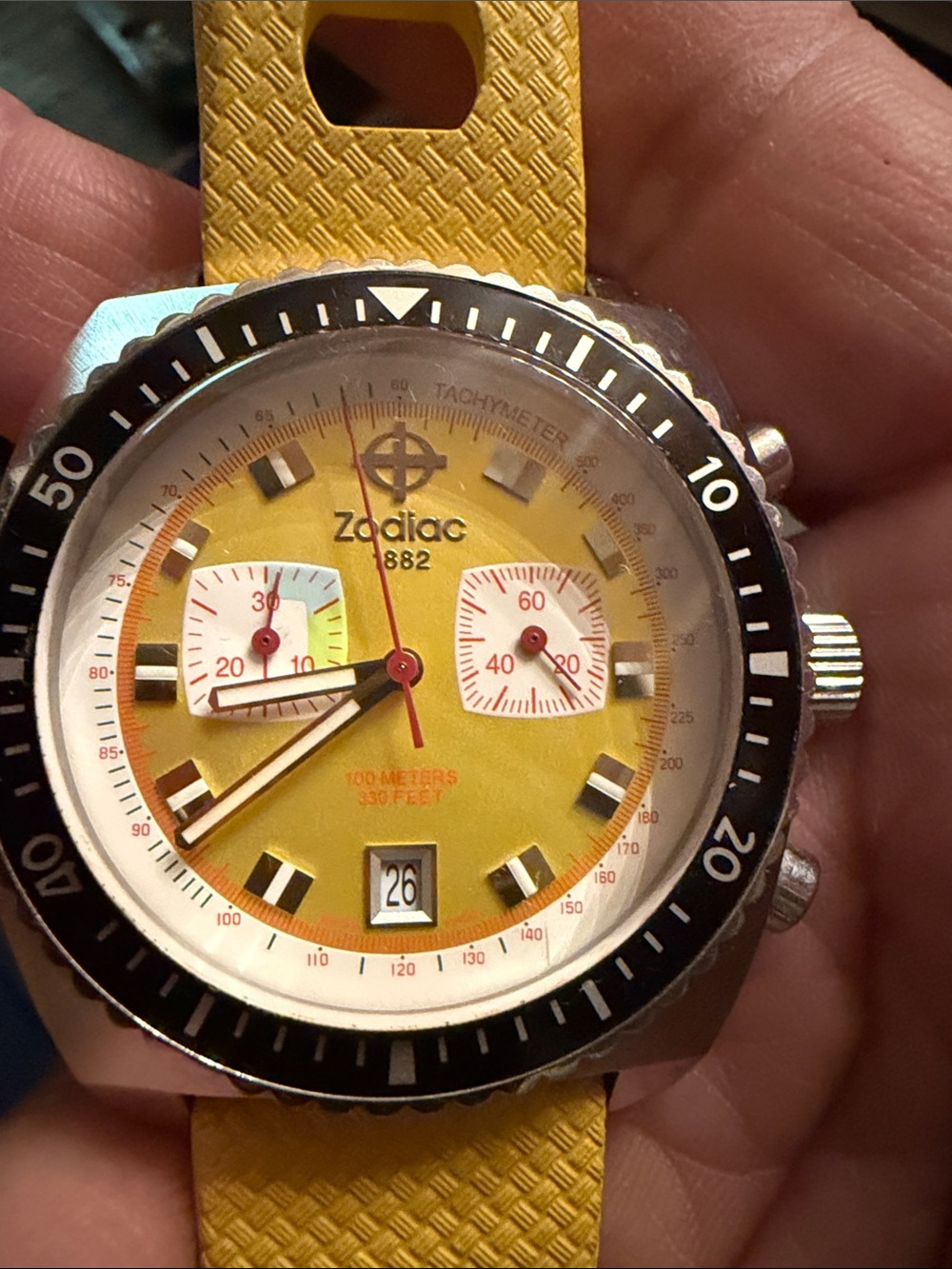 Zodiac Seadragon Stainless Case with Yellow Strap